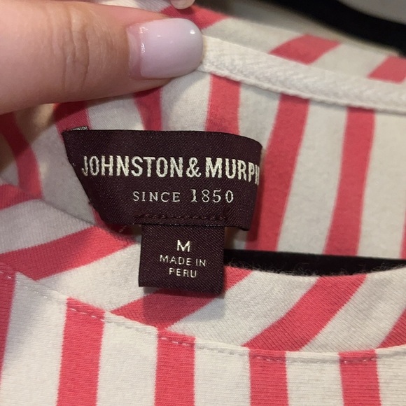 Johnston & Murphy Coral and Cream Striped Cotton Tank Dress - Picture 4 of 7